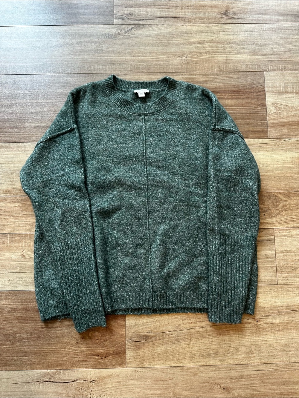 Women's Crewneck Sweater in Deep Green Melange